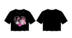 SANRIO -  MY MELODY AND KUROMI T-SHIRT - BLACK